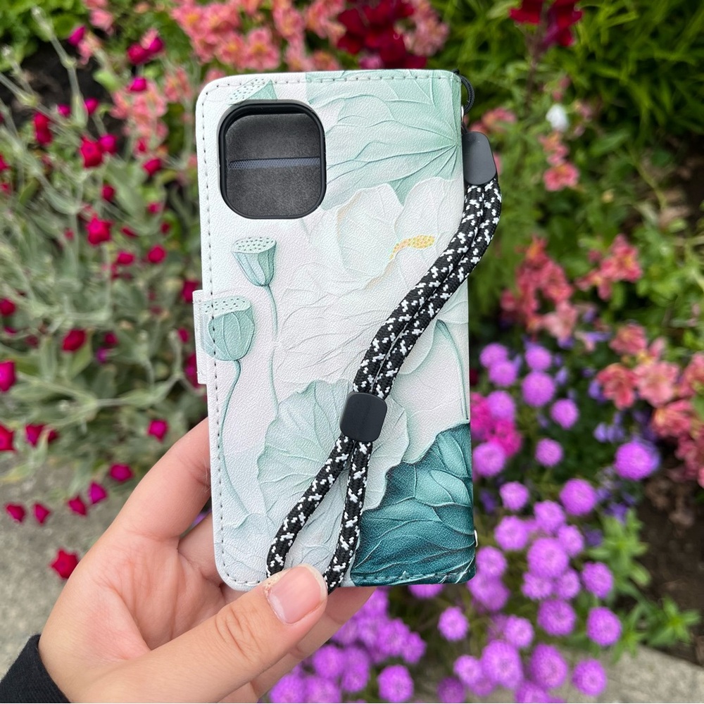 Floral iPhone 13 Mini Wallet Phone Case!